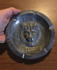 MGM Studios Ashtray Cigarette Solid Metal Metro Goldwyn Patina Cigar Collector picture
