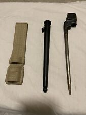 WWII British Lee Enfield No 4 MKII Spike Bayonet With Scabbard & Frog Holster Ne picture