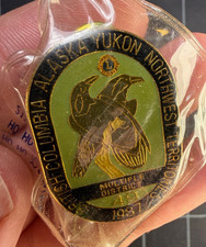 Vintage 1987 Lions Club MD 49 Pin - Alaska Yukon Northwest Territories NOS picture