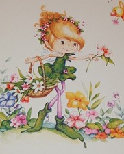 UNUSED vintage ST PATRICK'S DAY card, beautiful fairy, Herself the Elf, 7