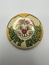 Vintage 2.25 inch CREEPY Happy Easter Bunny Pin picture