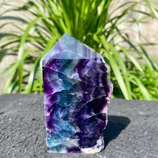 250G Natural Fluorite Crystal Column Magic Wand Obelisk Point Earth Healing picture