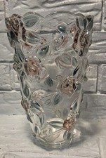 Vtg Mikasa Bella Rosa Pink Crystal Vase 9.5