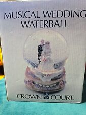 New In Box Musical Wedding Waterball Crown Court Globe Bride Groom Gift  picture