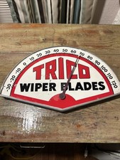 Vintage Trico Wiper Blades Thermometer Metal Frame 15”x9” Made USA Glass Missing picture