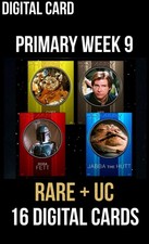 PRIMARY Week 9 RARE/UC Purple Yellow Red Blue 16 Card Topps Star Wars Trader .. picture