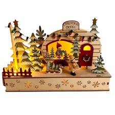 NEW World Market 2022 CHRISTMAS TREE LOT FARM TRAILER Illuminated picture