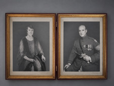 WWI U.S. Army Lt. Colonel & Wife Portraits in Hinged Presentation Frame picture