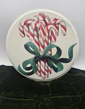Vintage Potpourri Press Candy Cane Christmas Tin Ribbon 1993 Jeanne Beury picture
