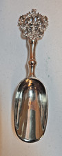 Vintage Silverplated Ice/Sugar/Candy Scoop; Filigree Scrolled Handle picture