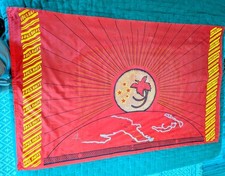 Vintage Papua New Guinea HAUS BILAS Handprinted Textile Banner Flag Wall Hanging picture