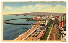 Ocean Boulevard, Municipal Auditorium & Rainbow Pier, long Beach, Postcard #491 picture