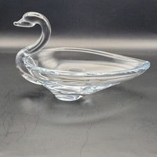 Vintage Swan Trinket Dish Handblown  High Quality Art Glass 7
