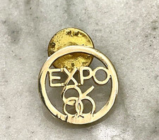 EXPO 86 World's Fair Vancouver British Columbia Canada Lapel Pin. gold color picture