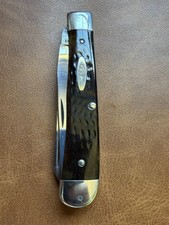 Vintage Case XX 1970s Three Dot Large Trapper Pretty Bone Pocket Knife picture