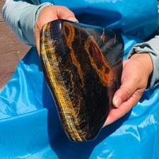 4.4 LB Natural Golden Tiger's Eye Polished Crystal Specimen Chatoyant Stone picture