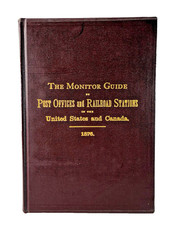 1876 Monitor Guide To Post Offices And Railroad Stations Vintage Hardback Book picture