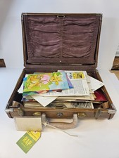 Samsonite Hardside FULL OF OLD VINTAGE EPHEMRA MIXED MAP BOOKS  MORE ESTATE FIND picture