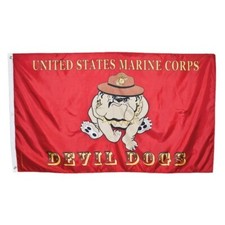 USMC Devil Dogs Flag- US Marine Corps EGA & Bulldog- 3'X5' (Made in USA) picture