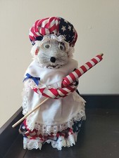 OOAK Patriotic Americana Vtg Handmade Flag Mouse Betsy Ross Pepsi Bottle Craft picture