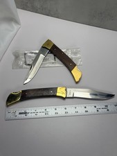 TWO Large Gutmann Cutlery Pocketknives Hunter Lockback Wood/Brass- One Box NEW picture