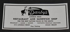 1960 Print Ad Florida Miami Beach Darby's Restaurant Sandwich Shop Lincoln Rd picture