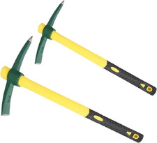 2PCS 18Inch Pick Axe, Steel Forged Mattock Hoe, Premium Garden Pick with Fibergl picture