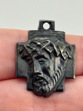 Vintage Chapel Signed Sterling Silver Jesus Christ Cross Medal picture