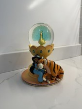 Vtg 2000s Disney Store Aladdin Jasmine Rajah Peacock Princess Snow Globe Glitter picture