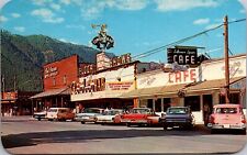 Postcard Business Section West Side of Square in Jackson, Wyoming~135987 picture
