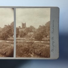 Bingley Yorkshire Stereoview C1910 Real Photo Parish Church & Canal By Seager picture