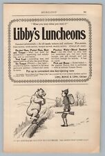 1890s-1910s Print Ad Libby's Luncheons Chicago, Bear Hunt Comic Humor picture