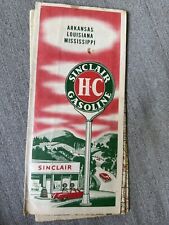 Arkansas Louisiana Mississippi Sinclair HC Gasoline Travel Road Map Vintage picture