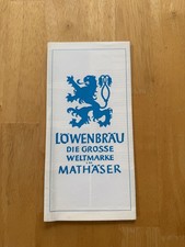 Vintage 1950s Lowenbrau Mathaser Bierstadt Munich Beer Hall Brochure Map Germany picture