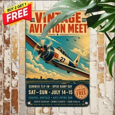 Vintage Model Airplane Club Hangar Wall Art Aircraft Metal Tin Sign 8x12 picture