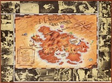 1953 Walt Disney Peter Pan 11 x 14.5 Promotional Map of Neverland Poster picture