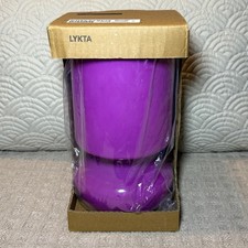 NIOB Vintage IKEA Lykta Fuchsia Glass Mushroom Lamp Tested Works Great picture