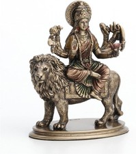 Polystone Hindu Goddess Durga Riding On Lion Spiritual & Religious Collection picture