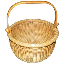 Vintage R.L. Webber Nantucket Handled Basket 7.5