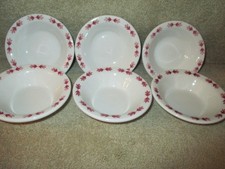 Vtg. Shenango China Red Leaves Spokane Portland Seattle Railroad 6 Berry Bowls picture