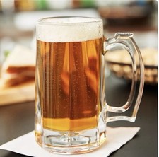12 oz Beer Mug Clear Glass – Classic Stein – Heavy Duty Drinking Mug picture