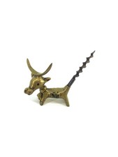 Vintage Bull Metal Corkscrew MCM Art Deco picture