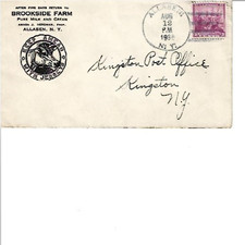 1938 Allaben New York Brookside Farm Letter envelope. Postmark August  Kingston picture