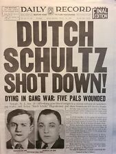 Reproduction Newspaper - DAILY RECORD  - October 24, 1935 - Dutch Schultz Shot picture