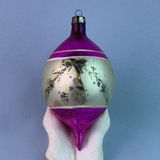 Vintage HandBlown Glass-HandPainted-TearDrop Multi-Color Ornament*POLAND*4”H* picture