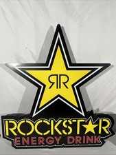 Rockstar Energy Drink Electric Led Light Wall Sign 30” H 28” W See Description picture