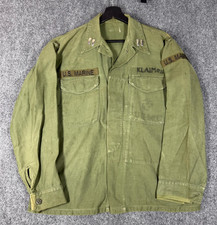 Vintage USMC P56 Utility Shirt Vietnam Era Marine Corps OD Green 22x27 picture