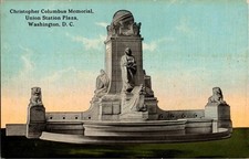 Vintage Christopher Columbus Memorial Postcard Union Station Plaza DC picture