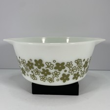 Vintage Pyrex Crazy Daisy Spring Blossom  Mixing Bowl Cinderella 443 Green 2.5 picture