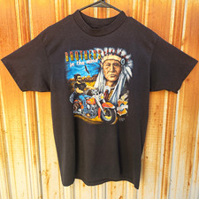VTG 1990s Harley-Davidson T-Shirt 3D Emblem Brothers in the Wind L Single Stitch picture